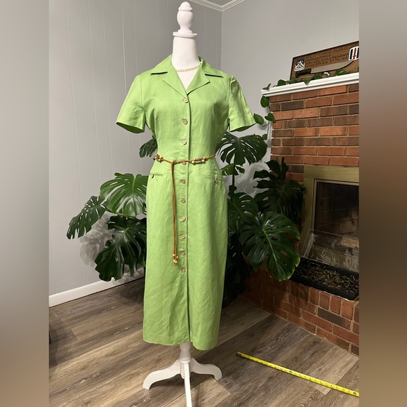 🛍️petite NWOT Positive Attitude button down dress with removable belt size P6 - Picture 1 of 7